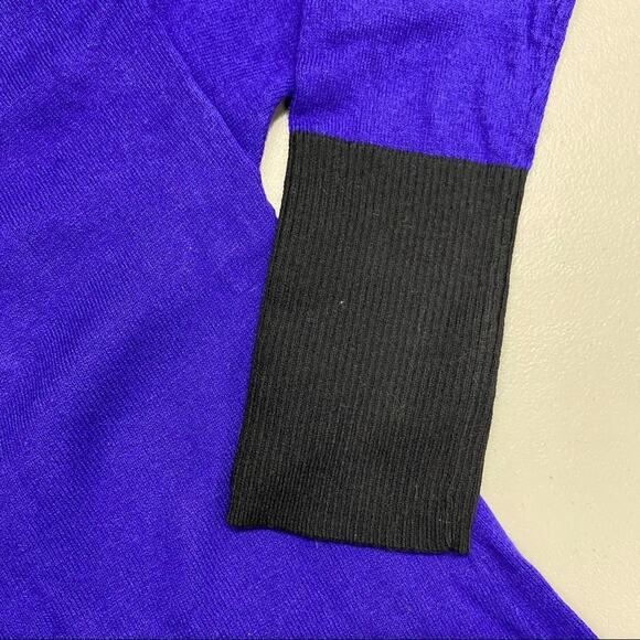 Chicos Blocked Cassie Wrap Cardigan Sweater Dark Purple Black Rapture Size 1 NWT - Picture 4 of 5